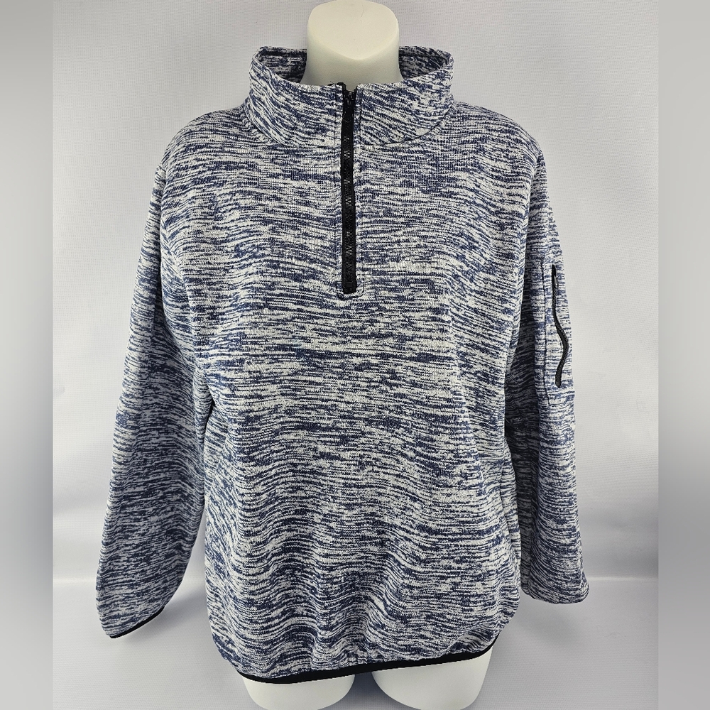 Jackson Hole Women's Outerwear 1/4 zip space dye jacket in blue heather Large